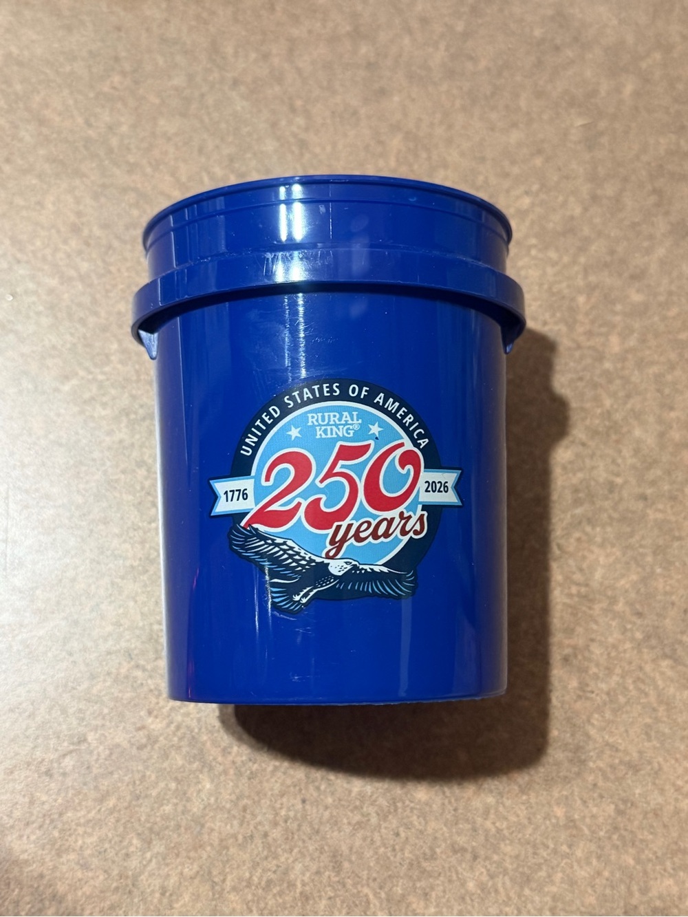 Rural King Blue 250 Years Celebration Mini Bucket Collectible-Missing Handle NEW